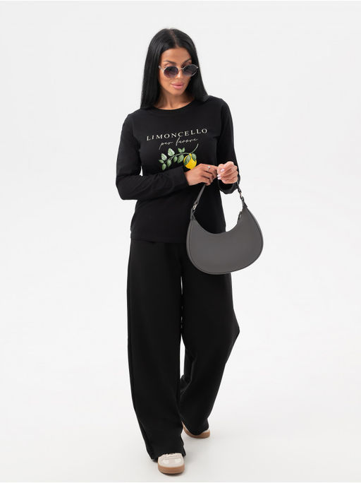 Лонгслив Лимон женский черный - София фото 4