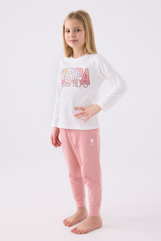 Кремовый пижамный комплект для девочки - U.s. polo assn фото 3