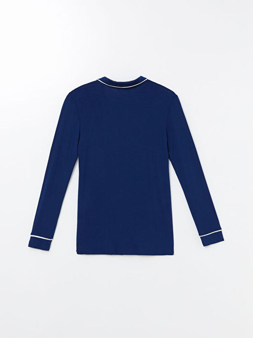 G?mlek Yaka Kad?n Pijama ?st?