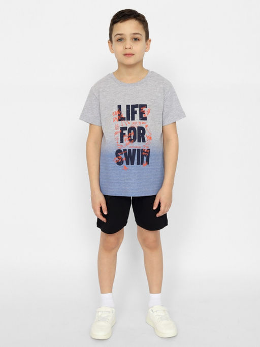 CRB wear/CSKB 63551-11-370 Футболка для мальчика,Светло-серый меланж/Ex.Cherubino  фото 3