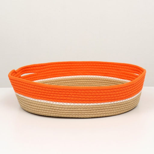 Экологичный лежак для животных (хлобчатобумажный), 50 х 50 х 12 см,вес до 25 кг, оранжевый - Пижон фото 7