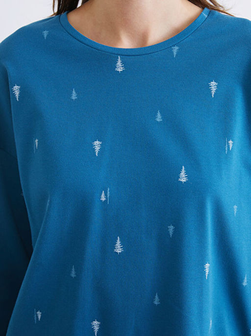 Bisiklet Yaka Y?lba?? Temal? Kad?n Pijama Tak?m?