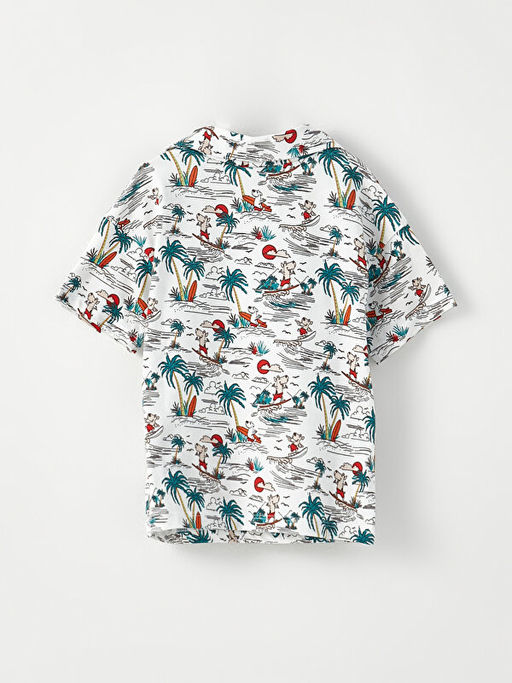 Polo Yaka K?sa Kollu Bask?l? Pamuklu Erkek Bebek Ti??rt - Waikiki фото 2