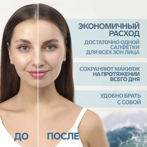 Цена за 5 шт. Матирующие салфетки Natural Aroma, 50 шт., с ароматом океана