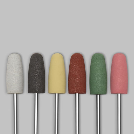 Фрезы силиконовые для полировки, в пакете, 6 шт., d=10 мм, разноцветные