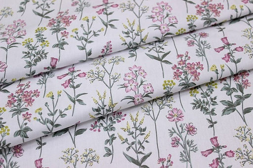 Сатин Ароматный лужок цв.белый, СОРТ2, ш.1.6м, хлопок-100%, 110гр/м.кв - Купава фото 4