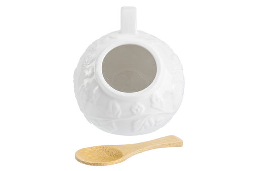 Банка д/соли 180 мл 10*10*10,5 см "Птички на ветке" с деревянной ложкой