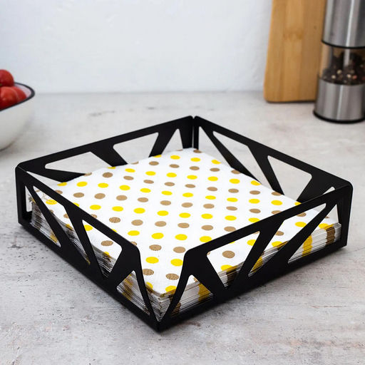 Салфетница металлическая 17,5х17,5х5см, черный (Россия) - Домашняя мода фото 5