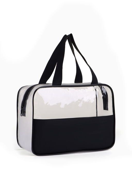 Косметичка на молнии, с ручками, цвет чёрный