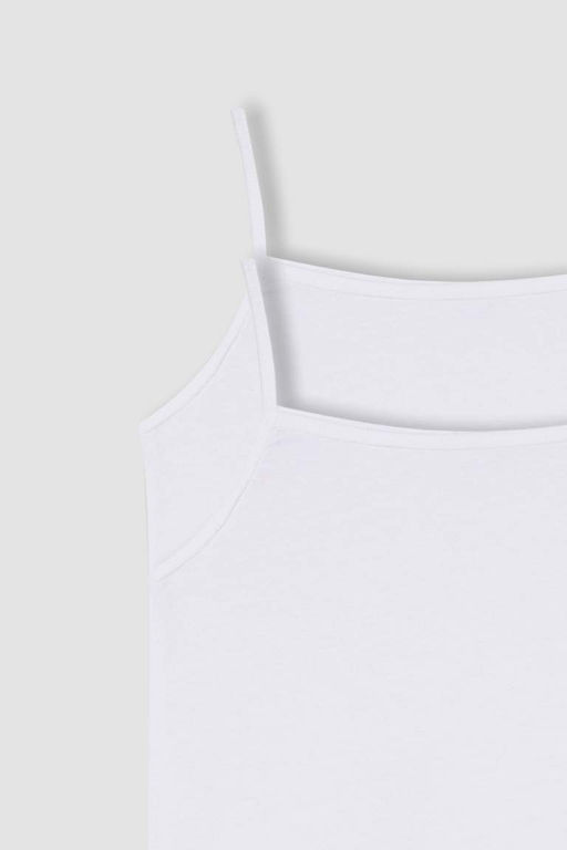 Базовая однотонная майка из двух предметов для девочек - Defacto фото 2