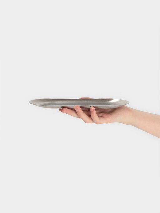 Тарелка Hanna Knövell Vanha, 22.8×9×1 см, овальная, нержавеющая сталь, серебристая