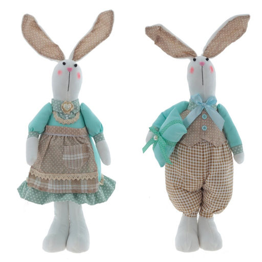 Игрушка набивная "Заяц/Зайка", L17 W12 H49/46 см, 2в.