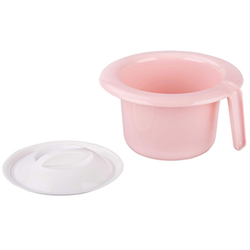 Горшок детский пластмассовый "Кроха" д20см, h14см, с крышкой, розовый (Россия)
