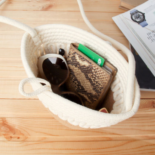 Сумка плетеная 21x15x9 / DW-11 /уп 100/коричнево-бежевая - Галеонтрейд фото 6