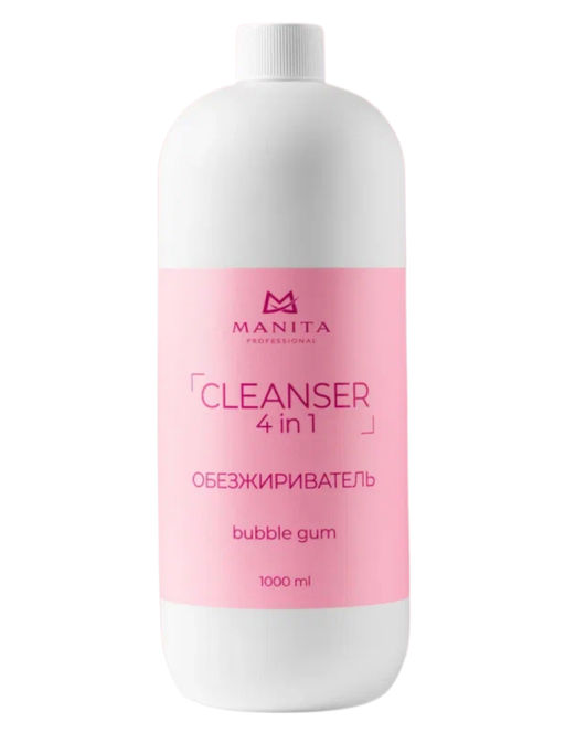 Manita Professional Обезжириватель для ногтей универсальный 4 в 1 / Bubble Gum, 1000 мл