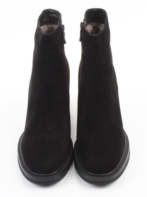 04-M3-9203 BLACK Ботильоны зимние женские (натуральная замша, натуральный мех)
