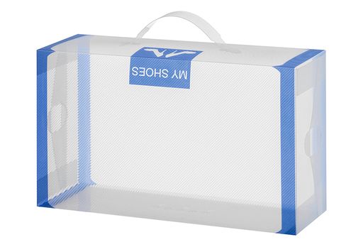 Набор 4 коробок для хранения женской обуви 30*18*10 см Синяя кайма складные, с ручкой - Elan gallery фото 6