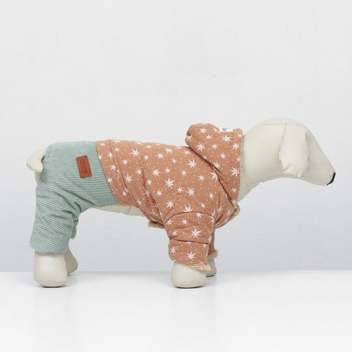 Комбинезон Прогулка, размер XS (ДС 20, ОГ 33, ОШ 23 см, до 3 кг), бежевый/мятный - Simaland фото 2