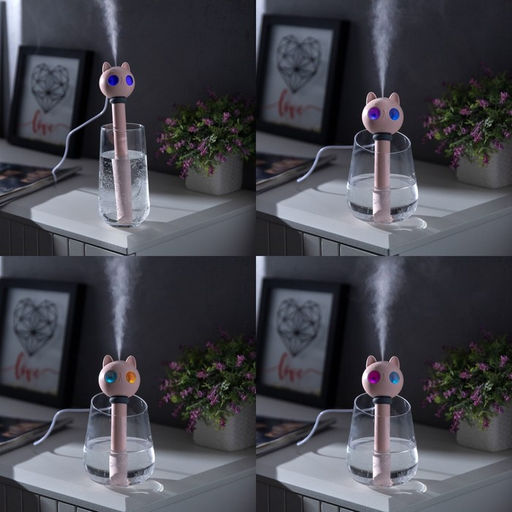 Увлажнитель воздуха «Кот» HM-22, ультразвуковой, погружной, портативный, USB, розовый