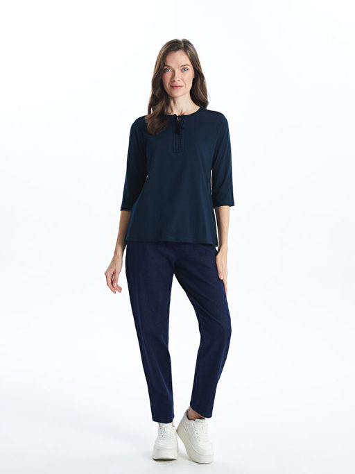 Ba?lamal? Yaka Nak??l? Kad?n Bluz