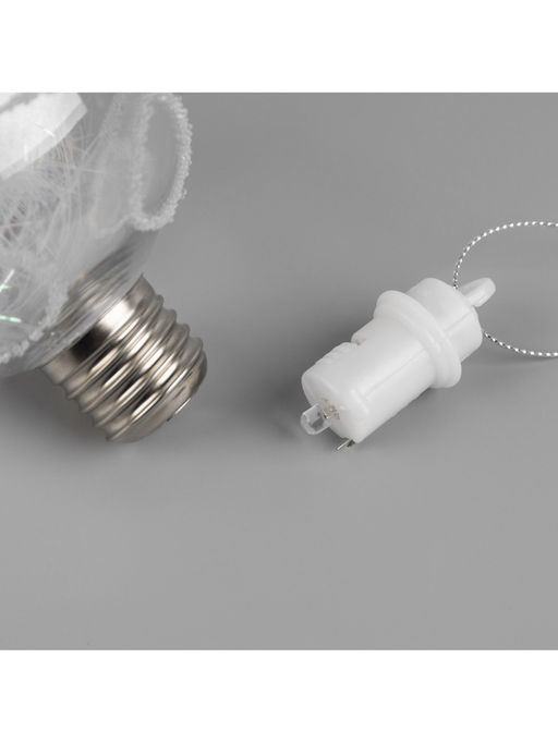 Ёлочный шар Ледяной узор, 10 см, 1 LED, от батареек, свечение RGB - Luazon lighting фото 11