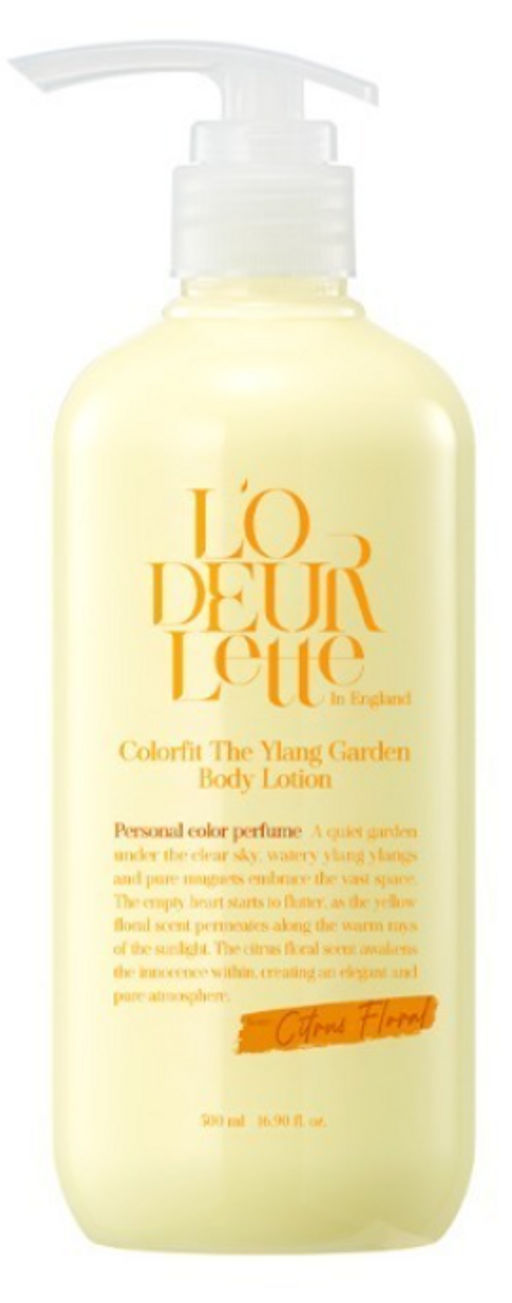 LODEURLETTE IN ENGLAND COLORFIT THE YLANG GARDEN BODY LOTION Парфюмированный лосьон для тела c ароматом иланг-иланг и мандарина 500мл