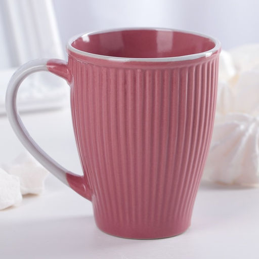 Кружка керамическая Доляна Coffee, 270 мл, цвет розовый  фото 2