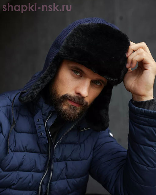 F 474 Ушанка мужская искуственный мех (60-61)