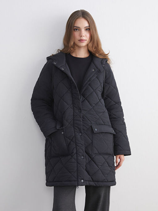 Kap??onlu Kapitone Oversize Kad?n ?i?me Mont