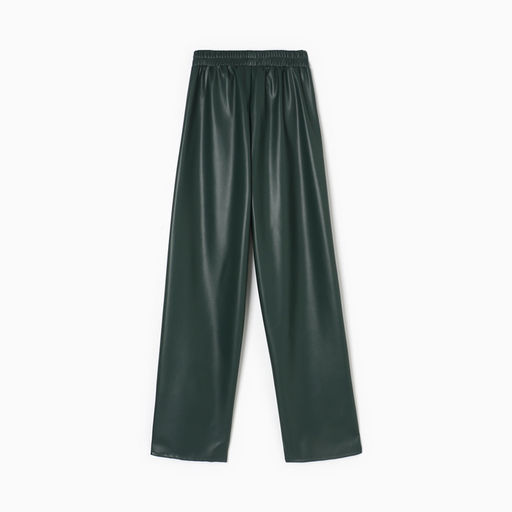 Брюки женские кожаные MIST Base, размер 46, зелёные