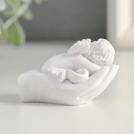 Фигурка полистоун «Белоснежный ангел в ладошке», 5.2×3×3 см, МИКС