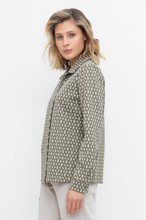 ЕВТ 3245/оливковый серый,ромбики рубашка жен