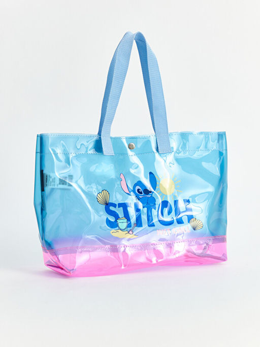 Stitch Bask?l? K?z ?ocuk Plaj ?antas?