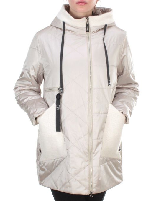 22-302 BEIGE Куртка демисезонная женская AKiDSEFRS (100 гр.синтепона) - Фабричный китай фото 2