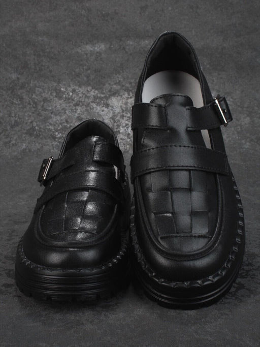 03-PDA165-3 BLACK Полуботинки женские (натуральная кожа)