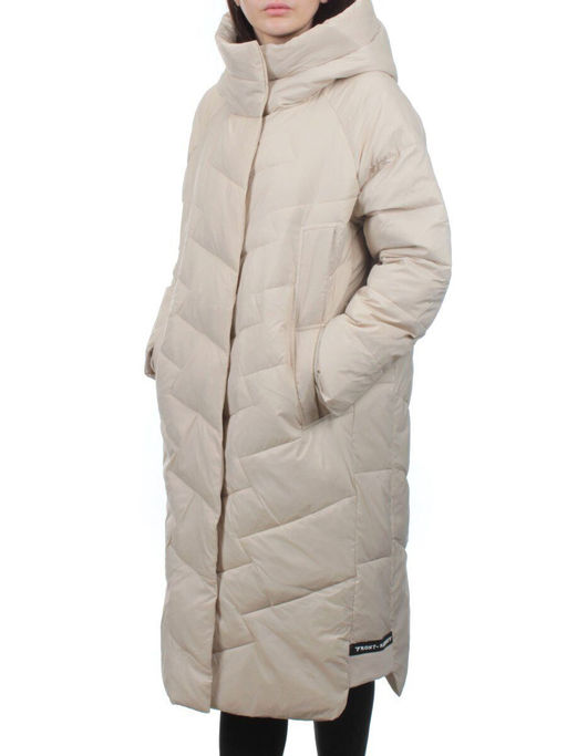 3066 BEIGE Пуховик зимний женский (80% пух, 20% перо)