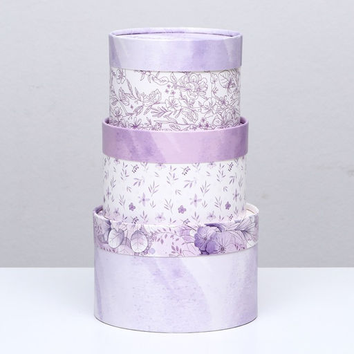 Набор шляпных коробок 3 в 1 «Сирень», 16×10.14×9.13×8.5 см