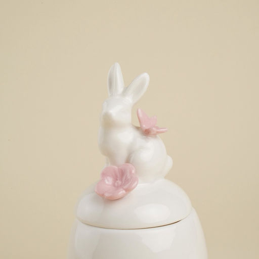 Банка для сыпучих SL Home «Лесные кролики», 220 мл, 7.5×16 см, фарфор, белая