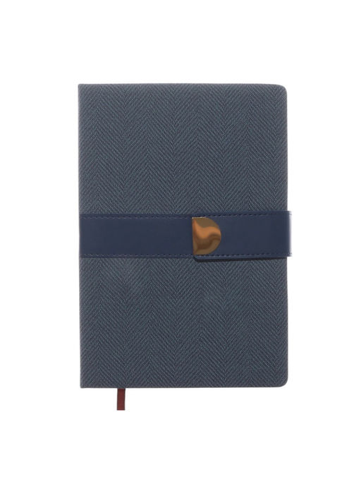 Ежедневник недатированный формат А5, с хлястиком, 112 листов, линия, пвх, синий