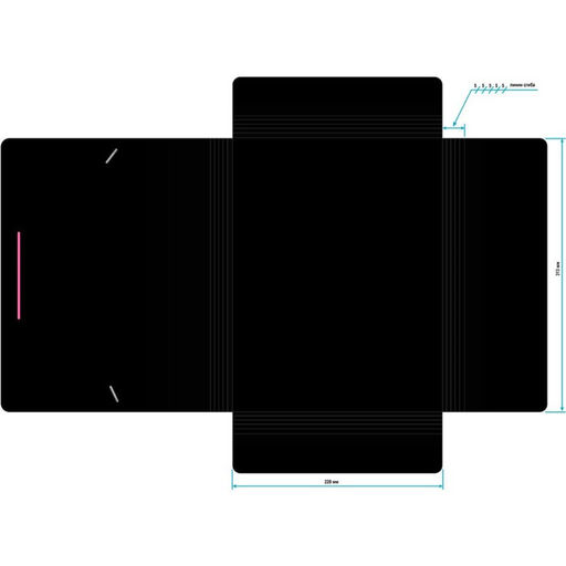 Цена за 4 шт. Папка на резинке А4, 500 мкм, Calligrata, корешок 15 мм, чёрная, МИКС (неоновые цветные резинки)  фото 6