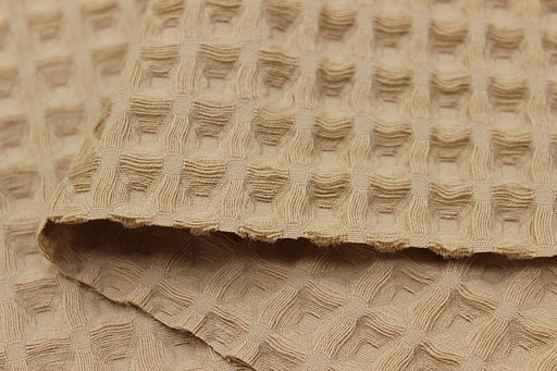 Вафельное премиум-полотно Бохо цв.темно-телесный, ш.1.5м, хлопок-100%, 240гр/м.кв - Купава фото 2