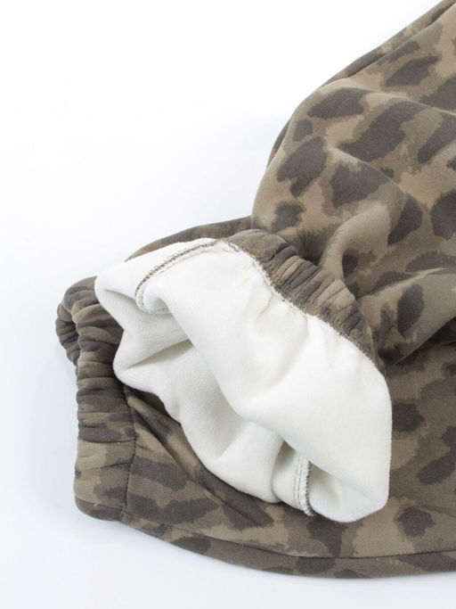868-6 GREEN/LEOPARD Костюм спортивный зимний женский (95% хлопок, 5% полиэстер)