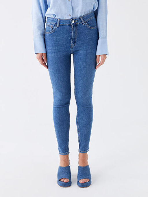 Y?ksek Bel Push Up Kad?n Jean Pantolon