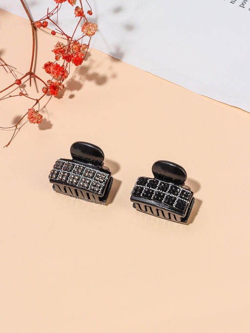 Цена за 12 шт. Крабик для волос «Пересвет», квадратики, 2.5 см, МИКС