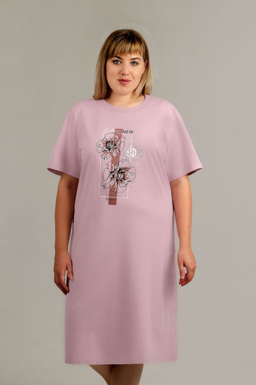 Арт. 4154 Туника женская 52-60 (5 шт) Цвет:пудра - Калинка фото 5