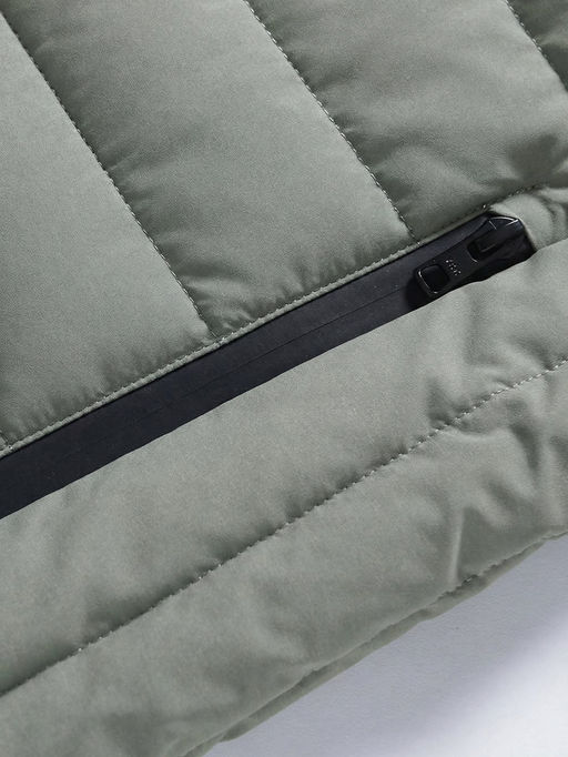 Куртка мужская удлинённая стёганая с капюшоном и графеновой подкладкой утеплитель тинсулейт