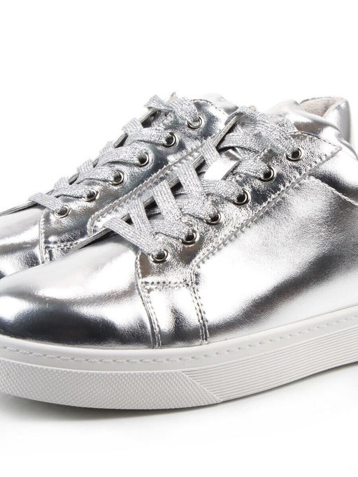 03-C1-1C GREY/SILVER Полуботинки спортивные женские (натуральная кожа)