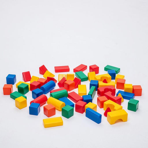 Кубики детские, пластиковые, цветные, 60 штук, 6×6 см