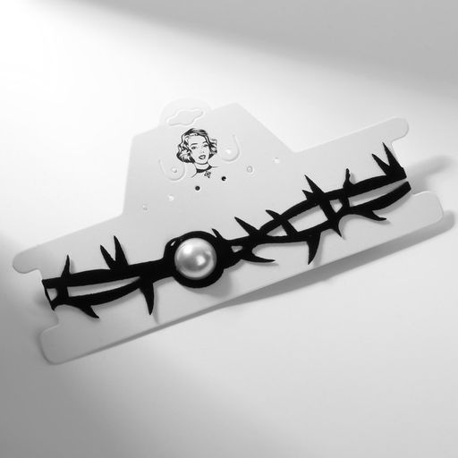 Чокер Шипы мягкие, на завязке, цвет бело-чёрный - Queen fair фото 2