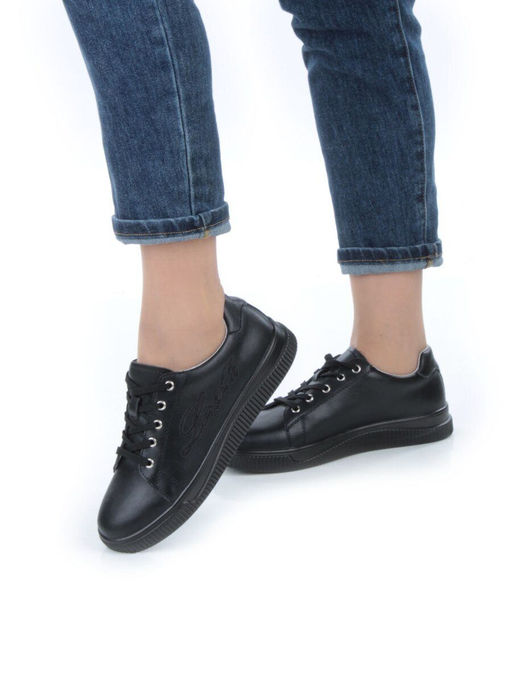 05-PDD165-3 BLACK Кроссовки женские (натуральная кожа) - Фабричный китай фото 2